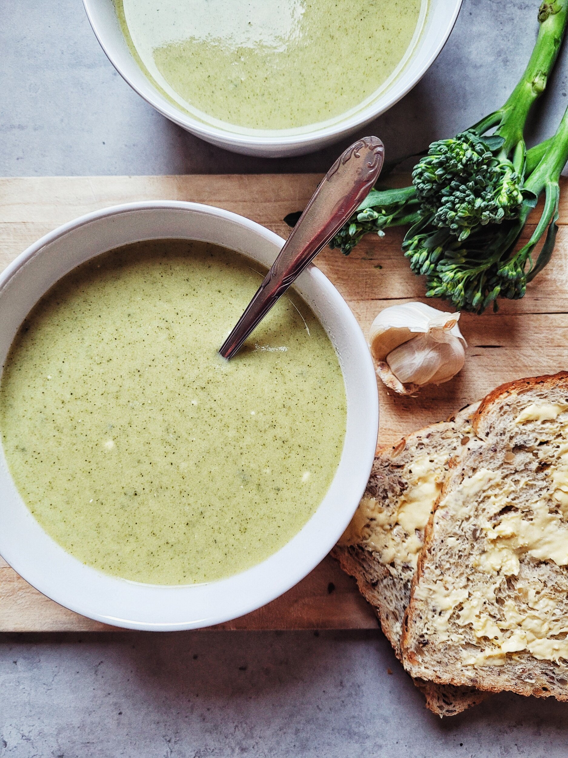 Broccoli, cauliflower & stilton soup