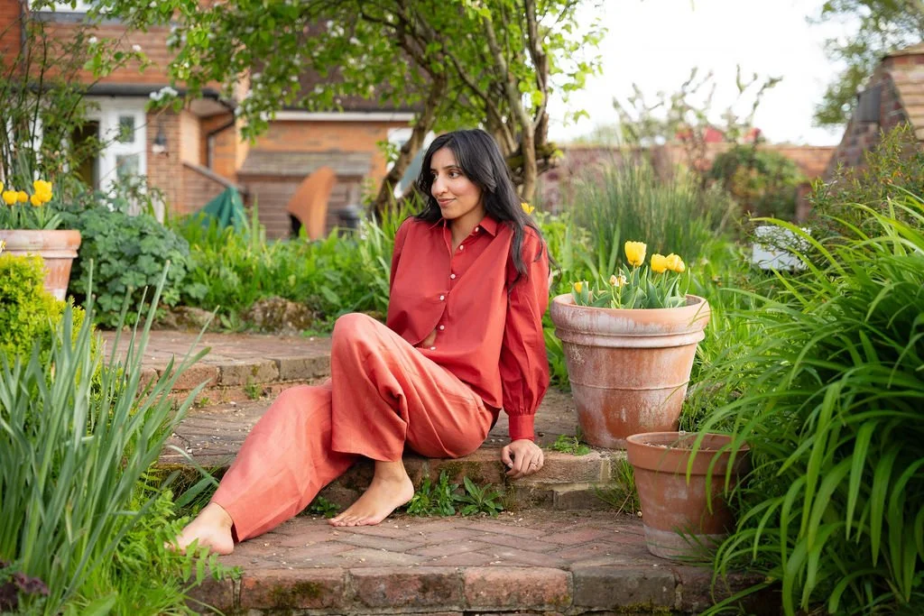 Cotton shirt in Rust