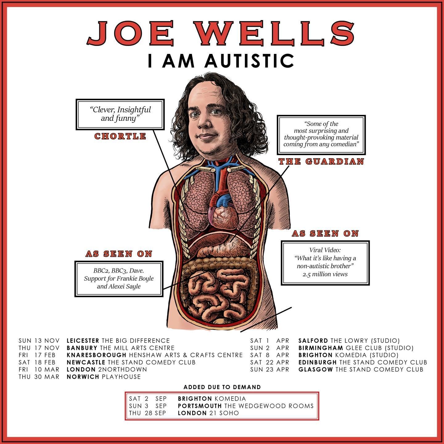 Joe Wells I Am Autistic Tour Dates