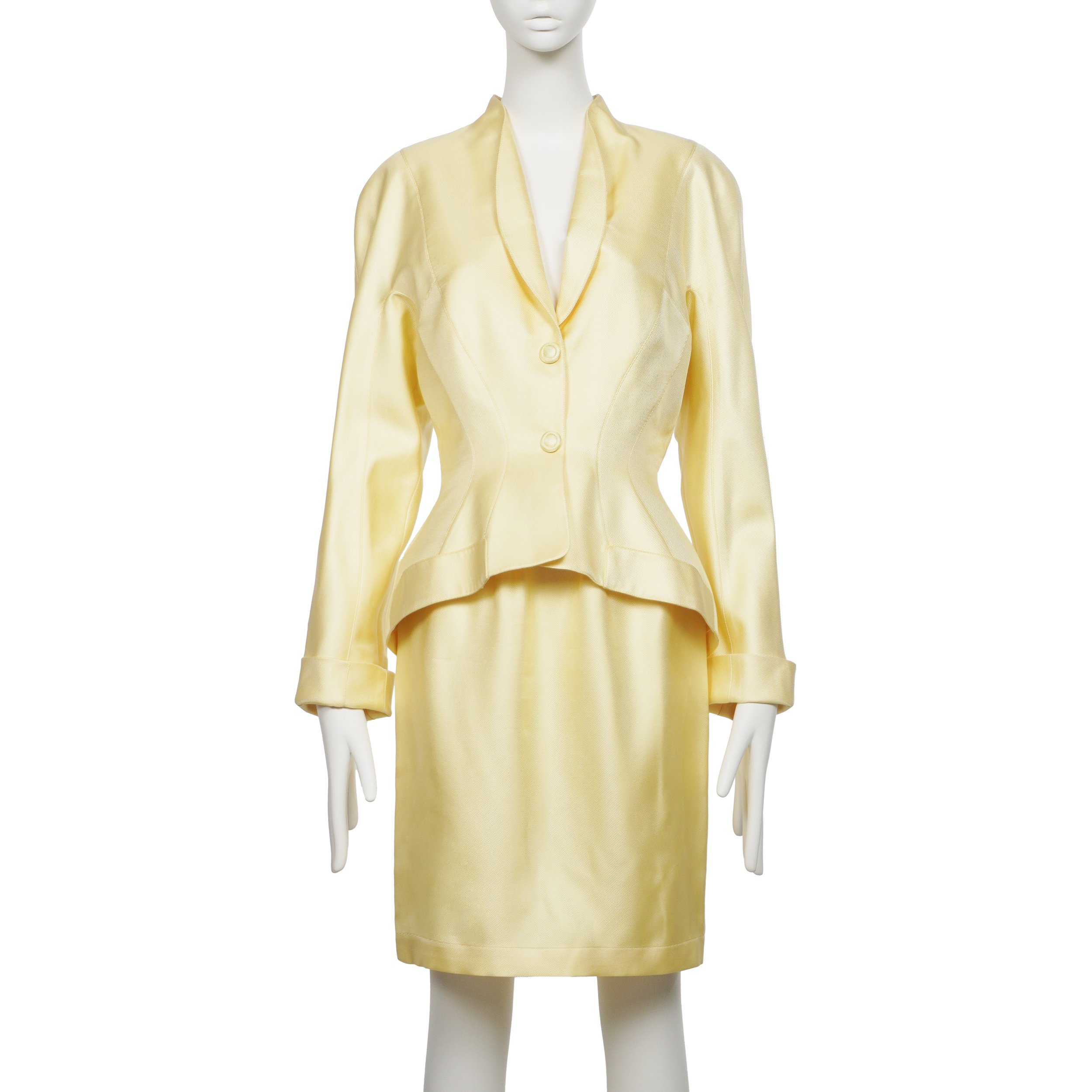 THIERRY MUGLER S/S 1996 Runway Silk Suit FR40