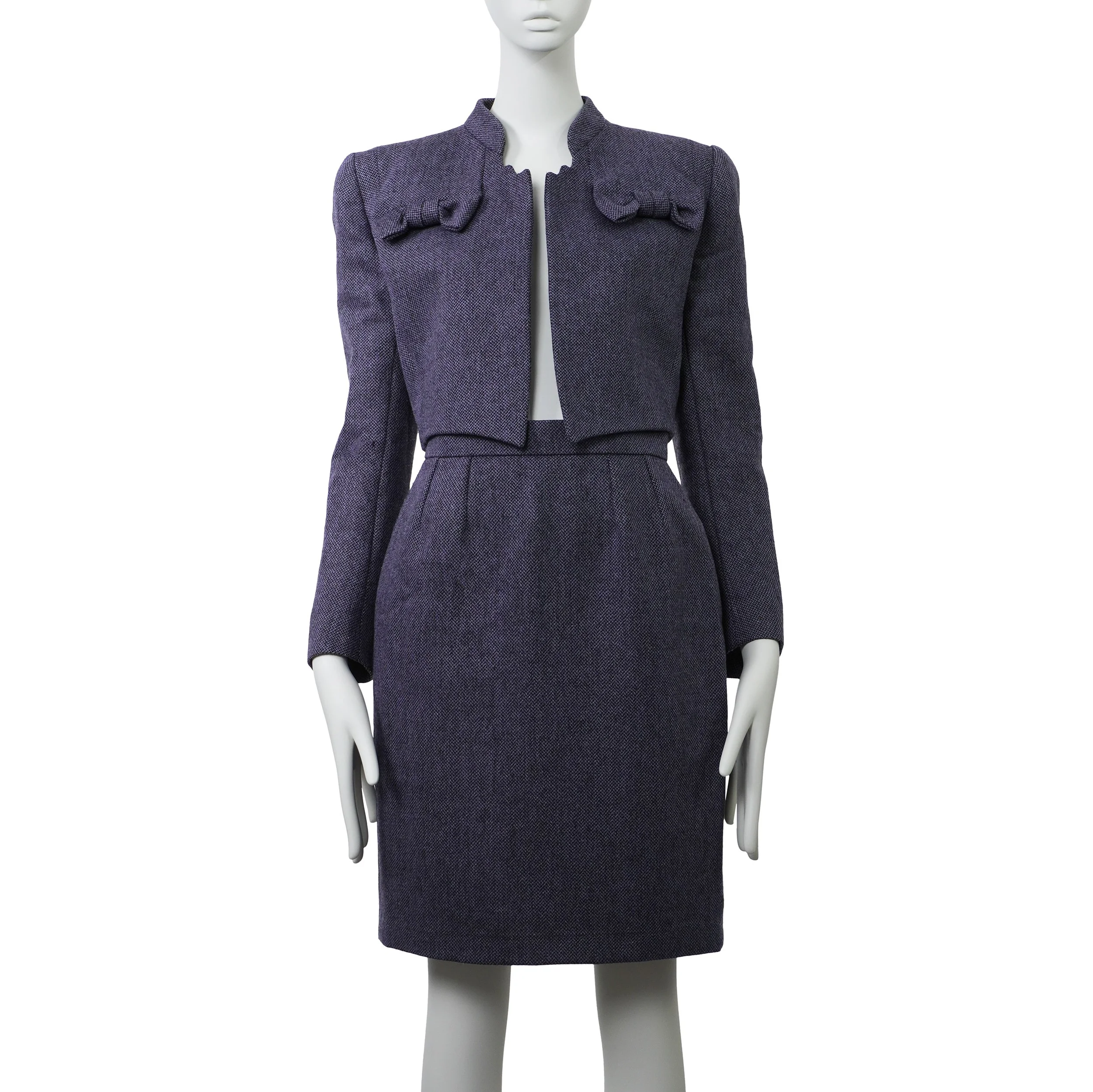 GIVENCHY By JOHN GALLIANO F/W 1996 Rare Tweed Bow Suit FR38