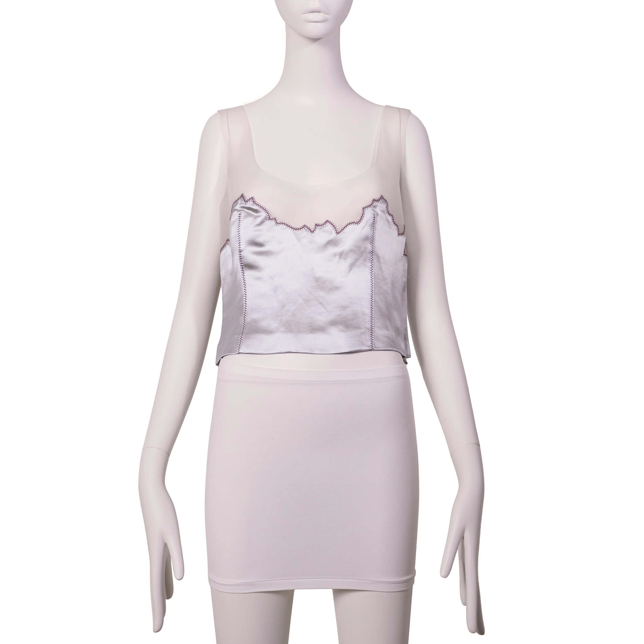 PRADA S/S 1998 Runway Silk & Latex Top With Tags IT44