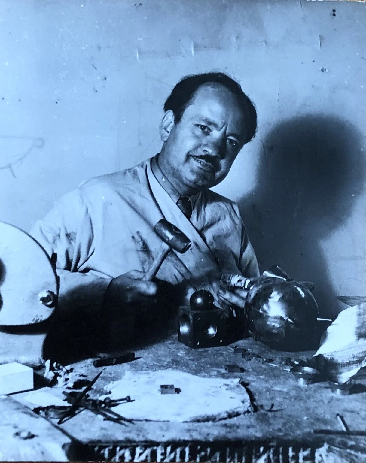 Grandpa, Peter Macchiarini at his bench, 1953