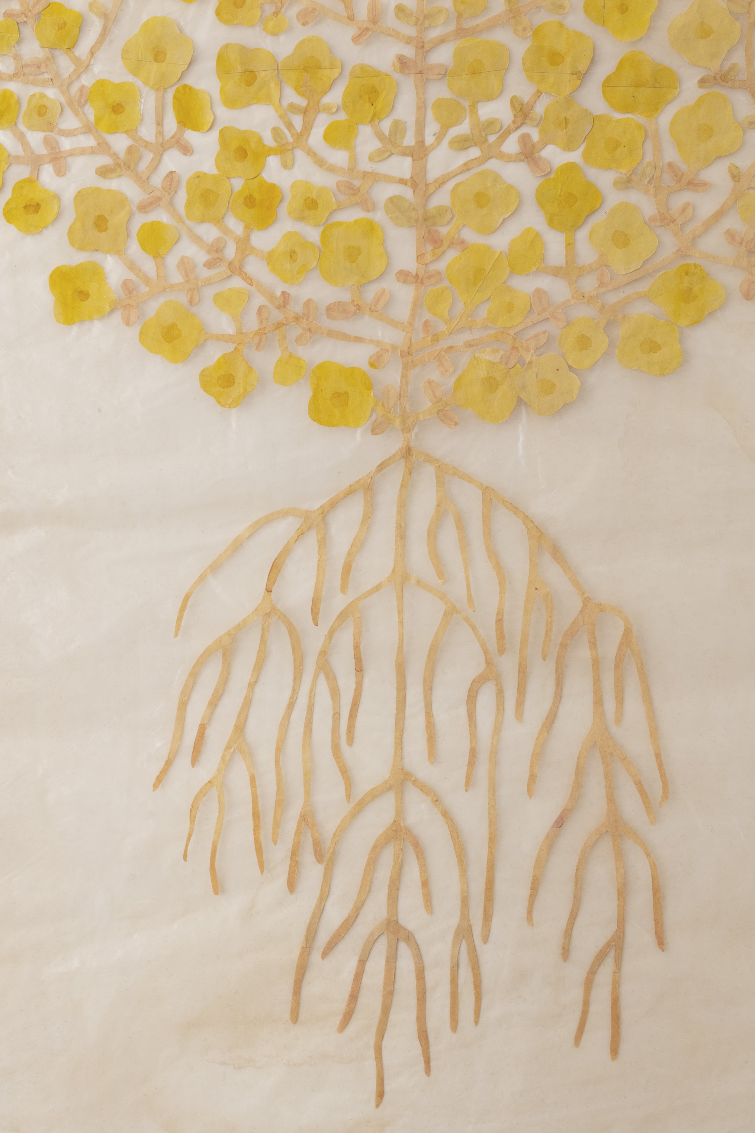 Fumi Imamura, One flower (yellow), 2022, collage, watercolor on paper, 66.5 x 43 cm (26 1_8 x 16 7_8 in) (unframed) 80 x 60 cm (31 1_2 x 23 5_8 in) (framed), REF 2441, detail (1).jpg