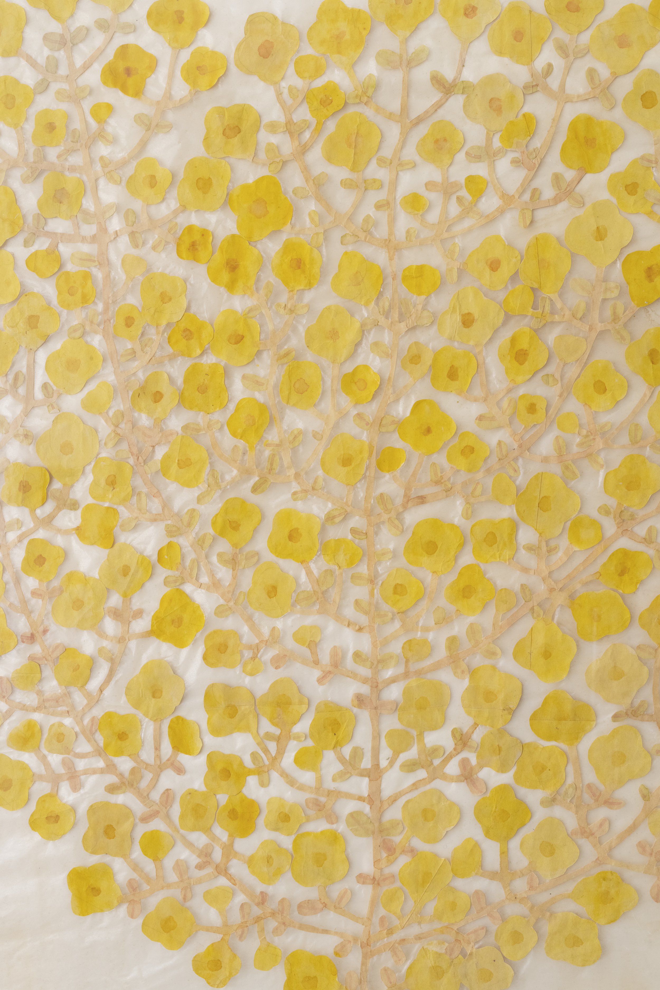 Fumi Imamura, One flower (yellow), 2022, collage, watercolor on paper, 66.5 x 43 cm (26 1_8 x 16 7_8 in) (unframed) 80 x 60 cm (31 1_2 x 23 5_8 in) (framed), REF 2441, detail.jpg