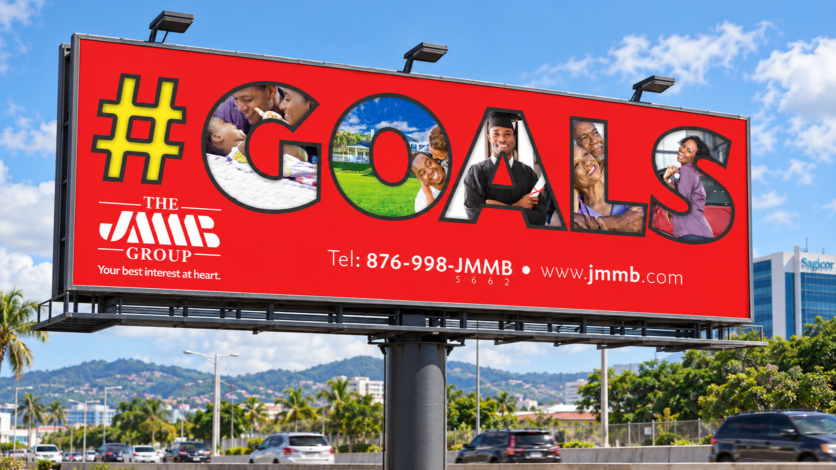 Vibrant JMMB Goals Billboard by the Highway (1).png