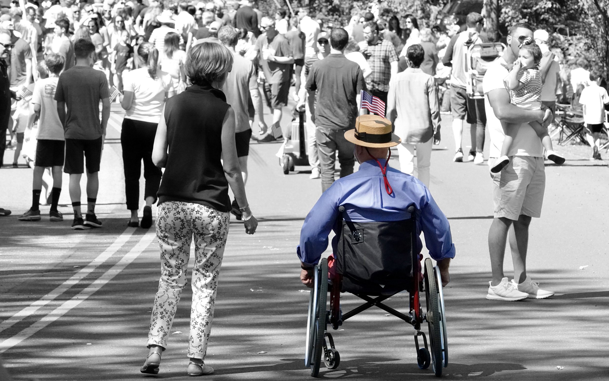  A favorite technique of mine (that I intend to trot out once a year with fresh examples) is to add a touch of the underlying color to what has been converted into an otherwise black &white photo. 