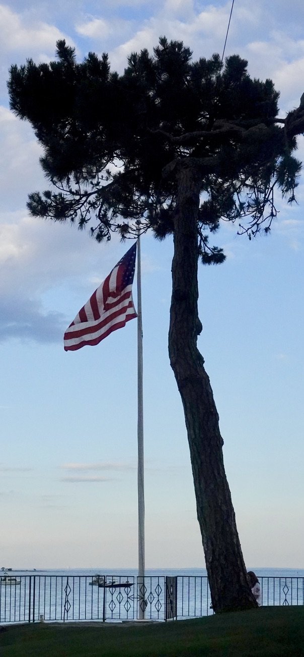 Old Glory and its worthy partner in this CT photo (2023).