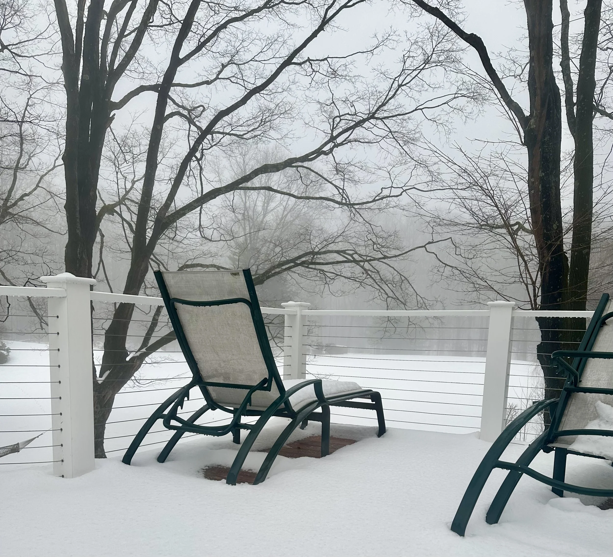  Not much chance of relaxing in this second floor terrace lounge chair. 