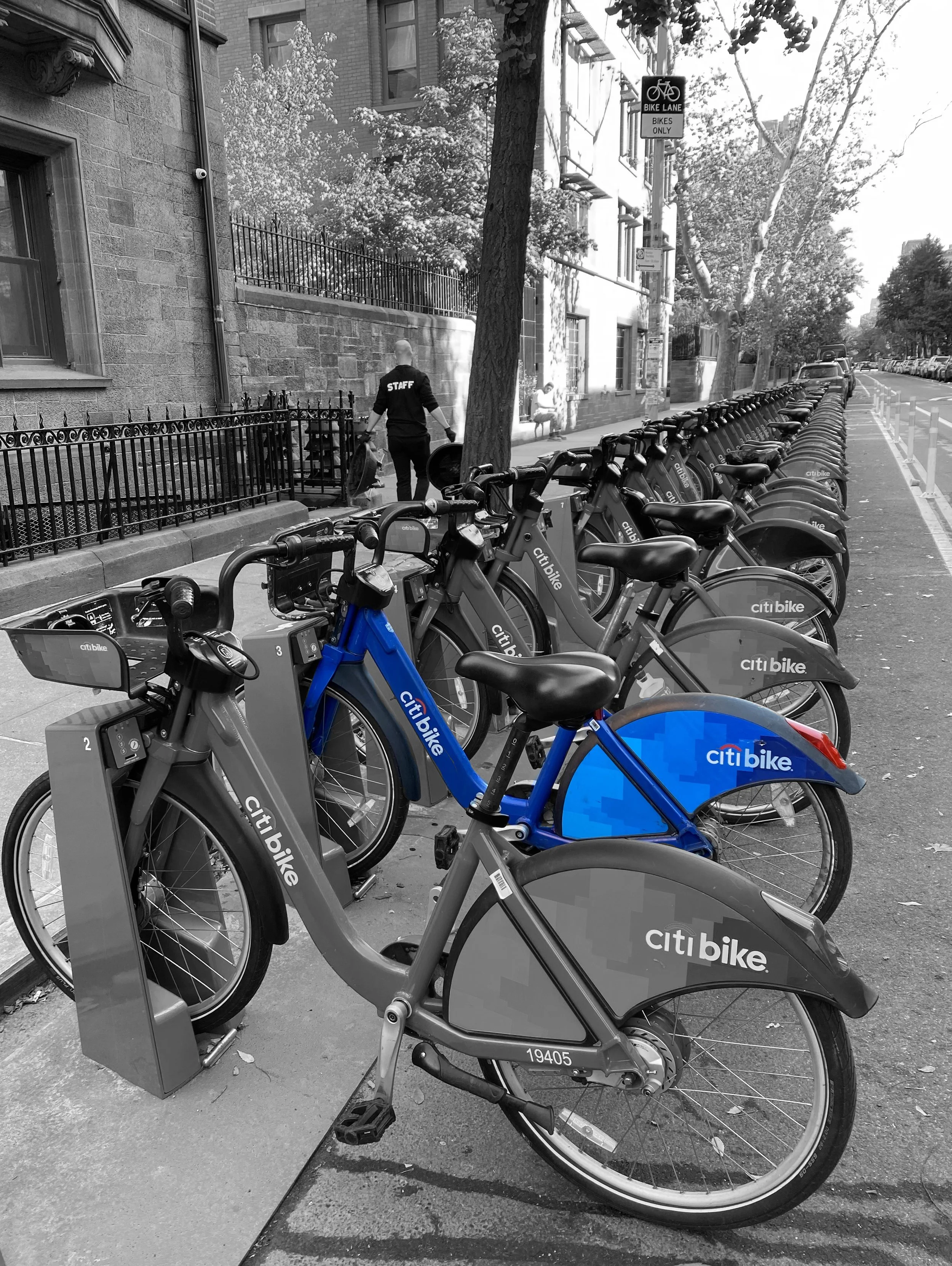  “They may all look alike, but the colorful bike is mine . . . .” 