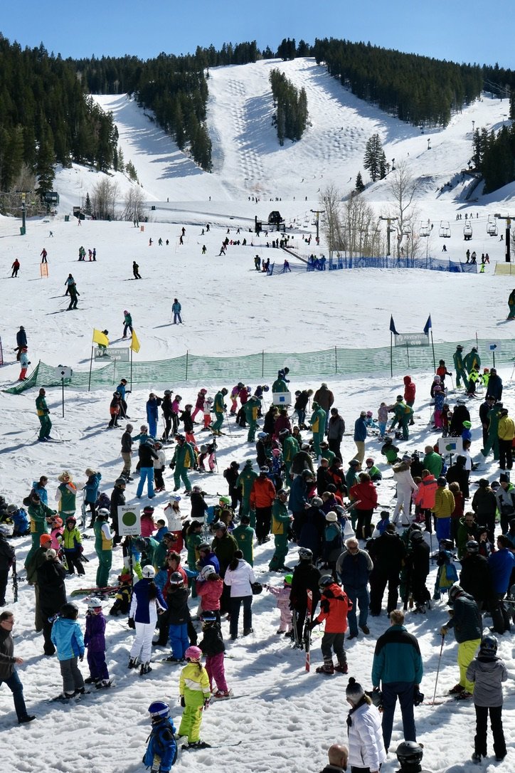 Our favorite ski resort was Deer Valley in Park City, Utah, as in this shot of hills and skiers (2014).