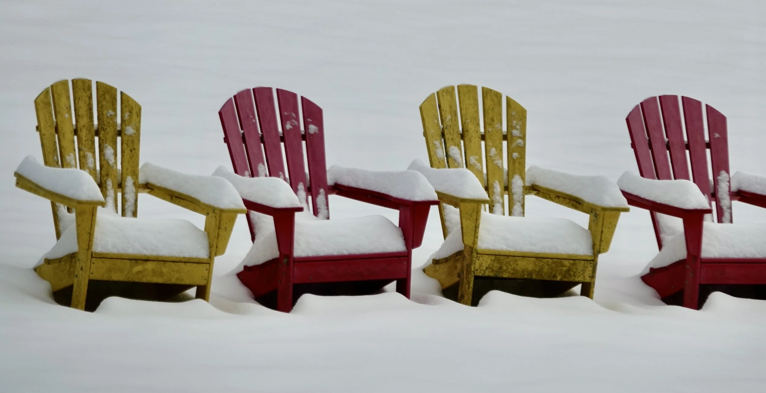  An up-close view of the colorful chairs. 