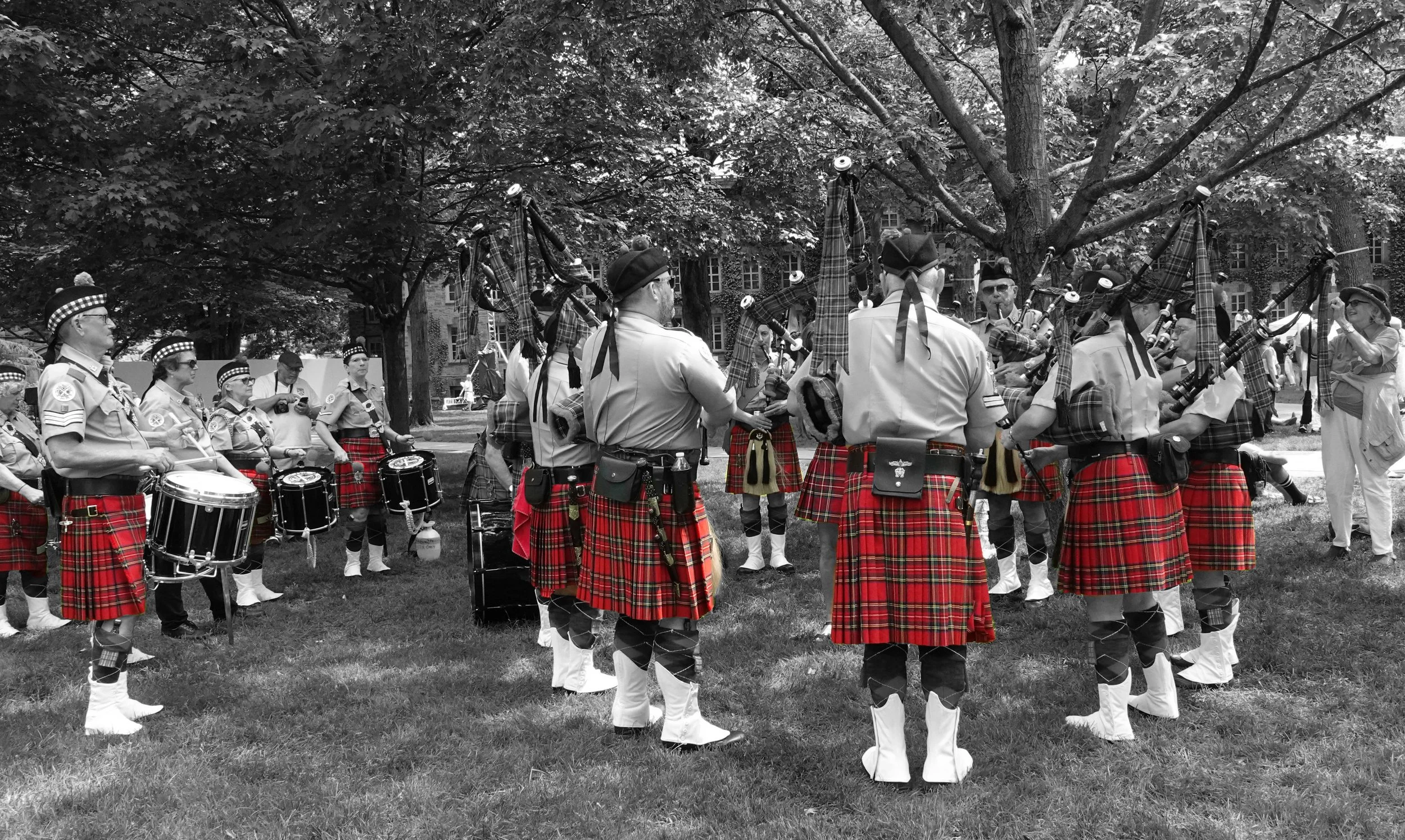  The pipers are preparing to play in Princeton’s annual reunions P-Rade. 
