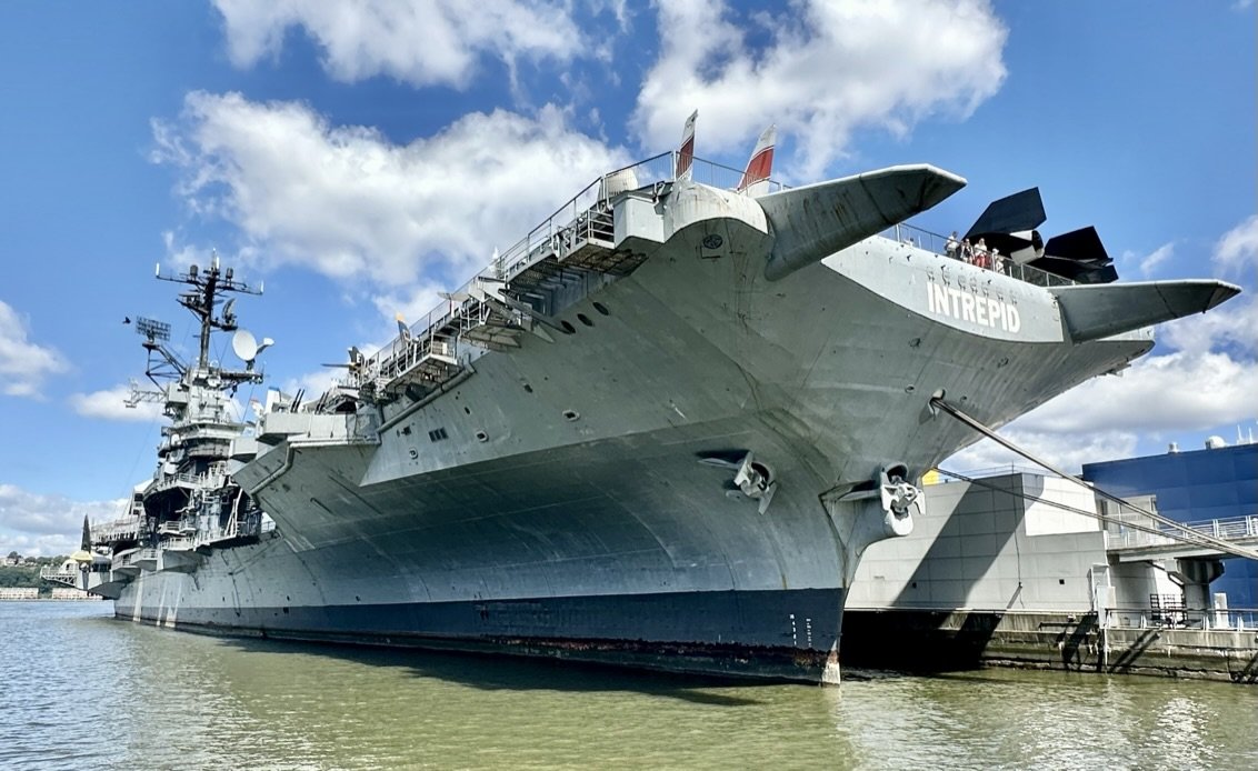 . . . and here, in its Hudson River berth, the aircraft carrier USS Intrepid (2024).