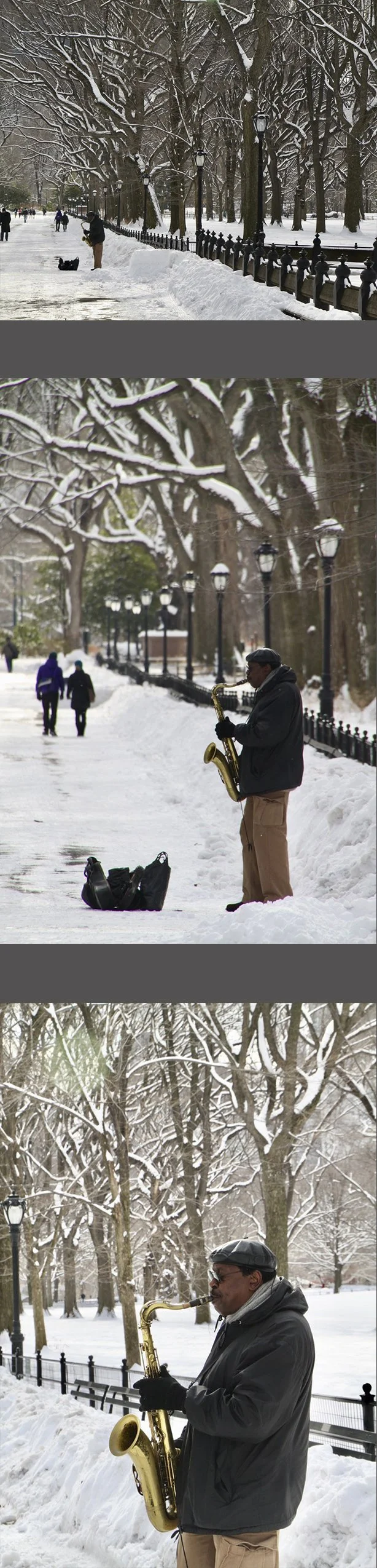  And here are three shots of the musical mainstay on that thoroughfare.  