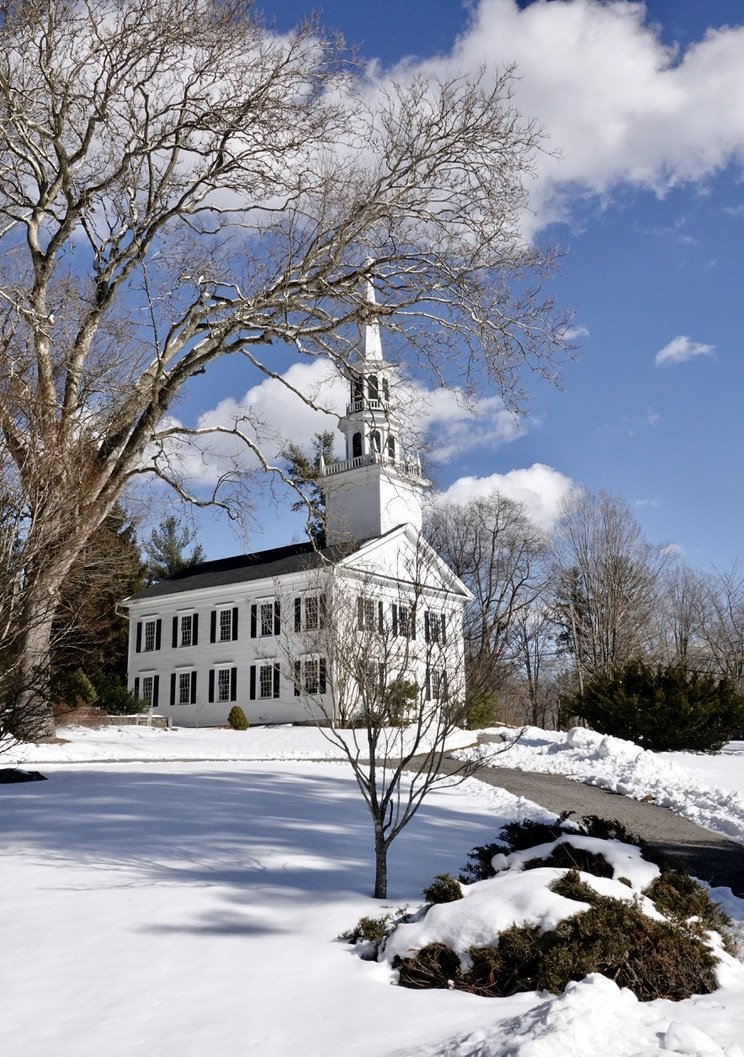 There’s a handsome church near our weekend escape in Easton, CT, that I’ve often photographed in the spring, summer and fall, but which also has real character in its winter version (2022).