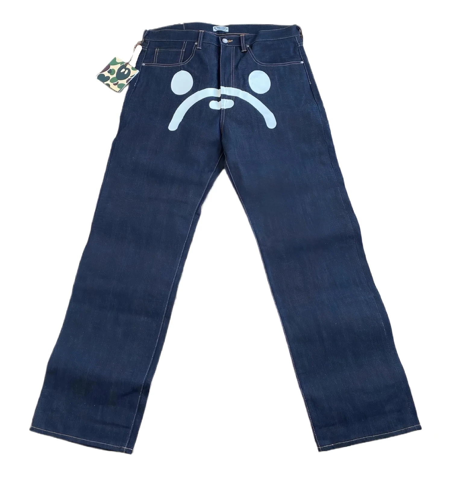 アベイシングエイプ Baby Milo Sad Face ペインター　パンツ BABY MILO SAD FACE DENIM — COLLECTIVE MILO