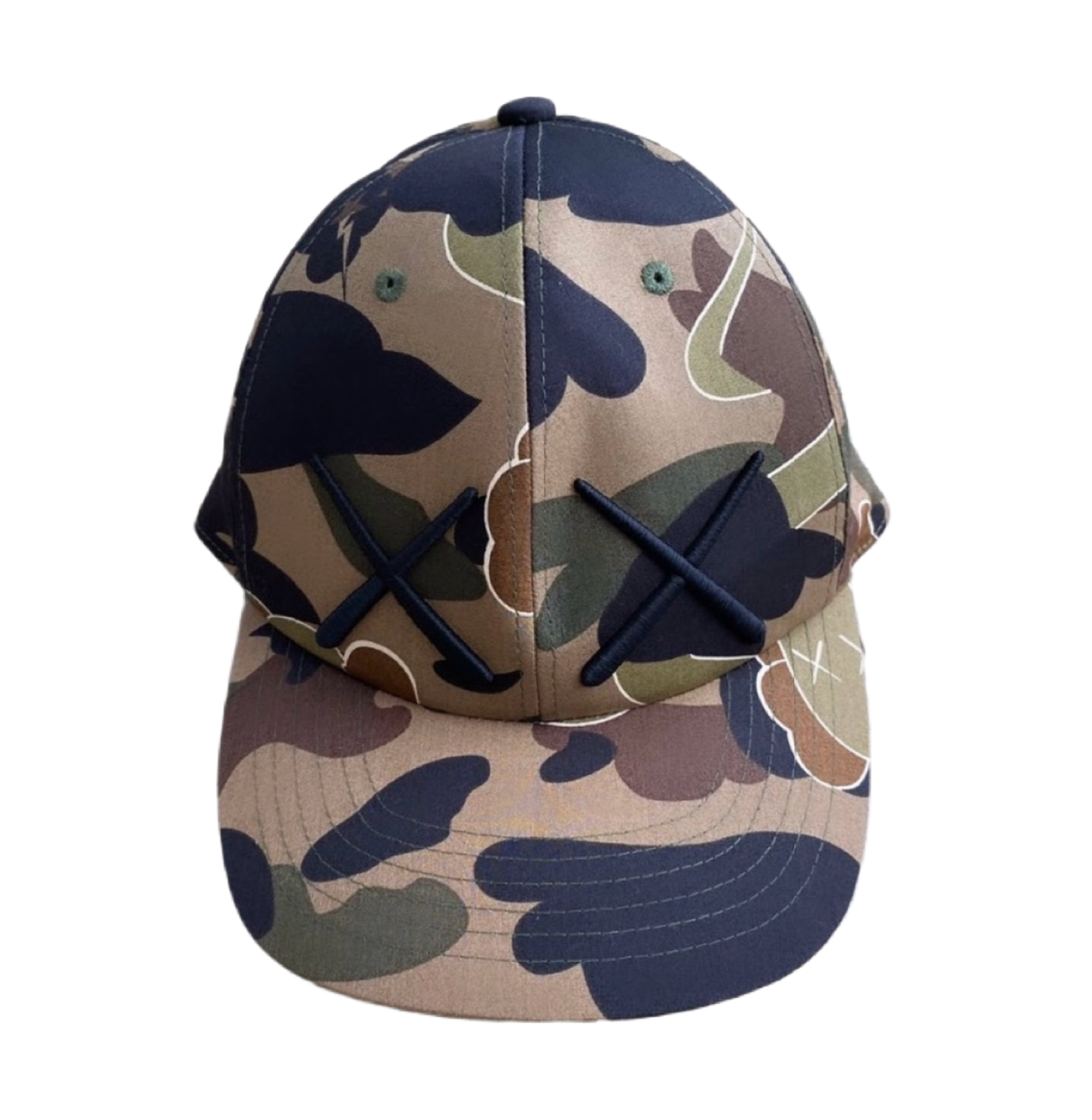 A BATHING APE X KAWS GREEN CAMO CAP — COLLECTIVE MILO