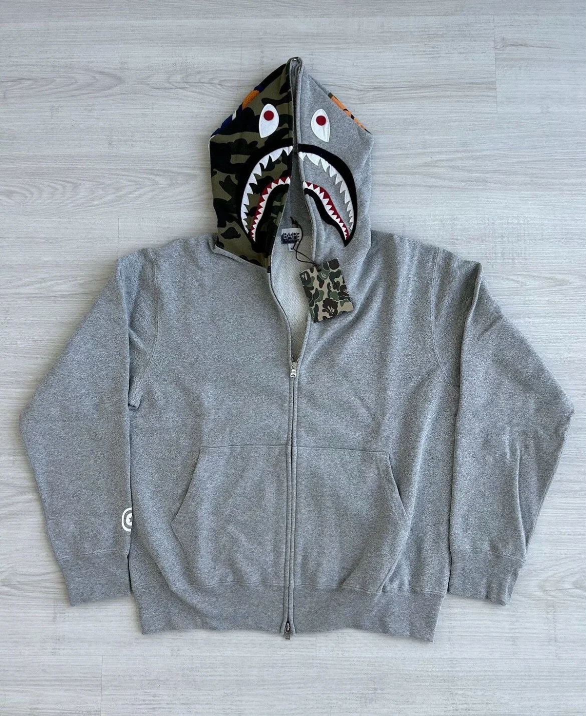 The first true &ldquo;Shark Fullzip Hoodie&rdquo; from BAPE was introduced in 2004. 

It was part of the brand&rsquo;s early 2000s streetwear explosion &mdash; the hoodies that zip all the way creating the shark face effect is what made it iconic and
