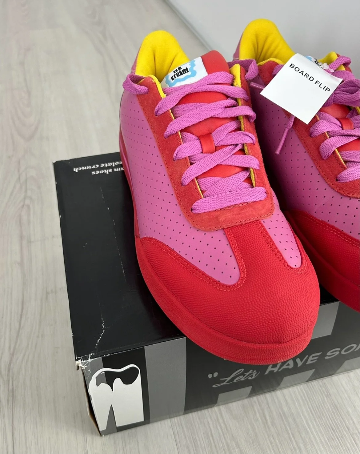 The original 2006 Reebok X BBC/ICE CREAM &ldquo;pink lemonade&rdquo; boardlip has been a cult favorite since its release, not to be confused with the re rock stepped on version you see today. 

This skate shoe has made its mark in streetwear history 