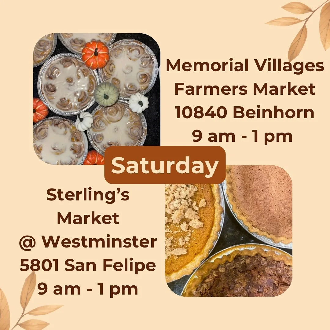 We have the best two markets! And the weather should be great! Come see us and grab all of your fall favorites! 🍁🍂🧡💛🤎

#sweetrockinrolls #cinnamonrolls #pumpkincinnamonrolls #orangerolls #kolaches #dinnerrolls #pumpkinpie #pecanpie #iceboxpie #q