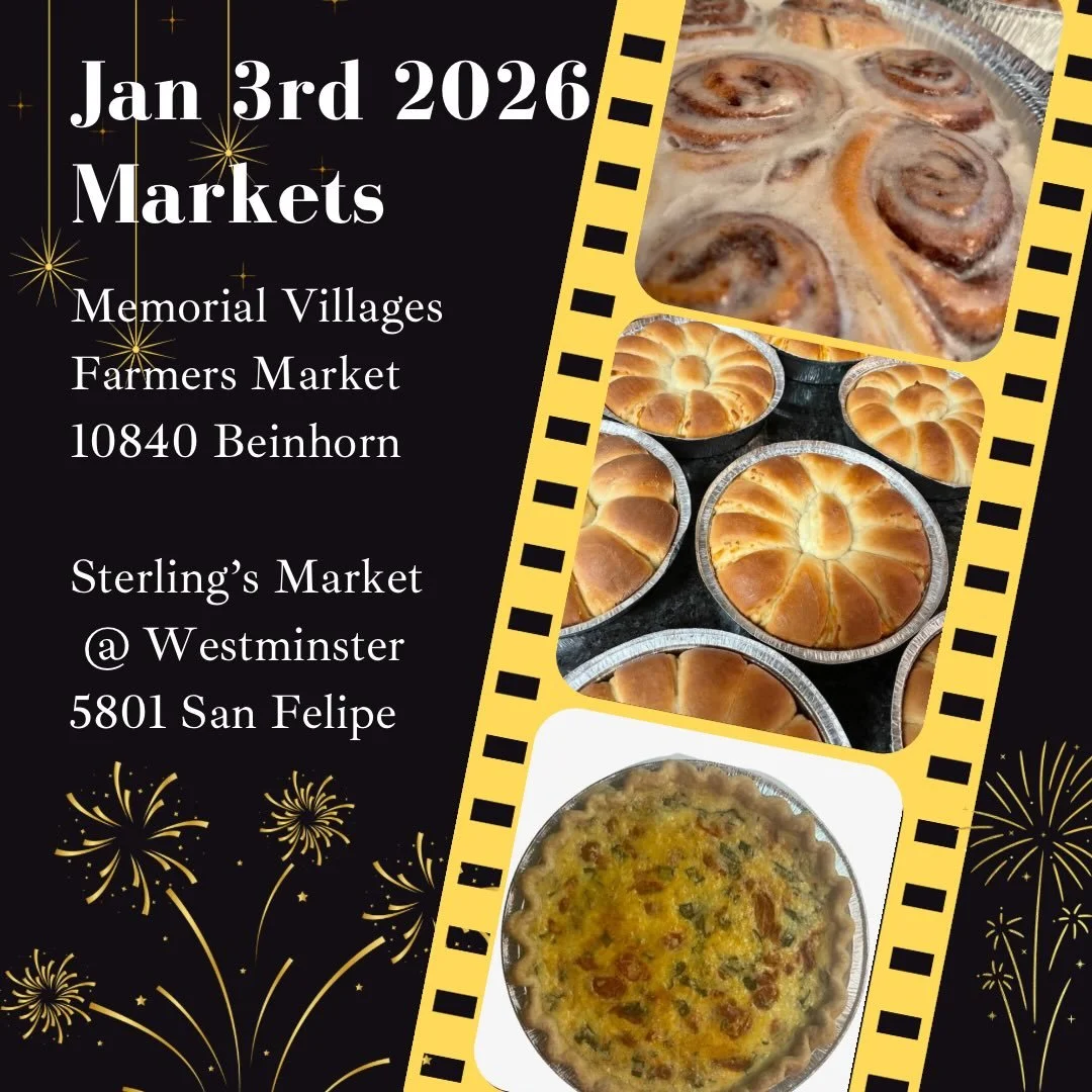 Happy New Year! Hope you all have had a great Christmas and New Year! We will see you at the markets on Saturday, January 3rd. Both markets are from 9 am - 1 pm and the weather should be beautiful! See you there!🥳🎉&hearts;️