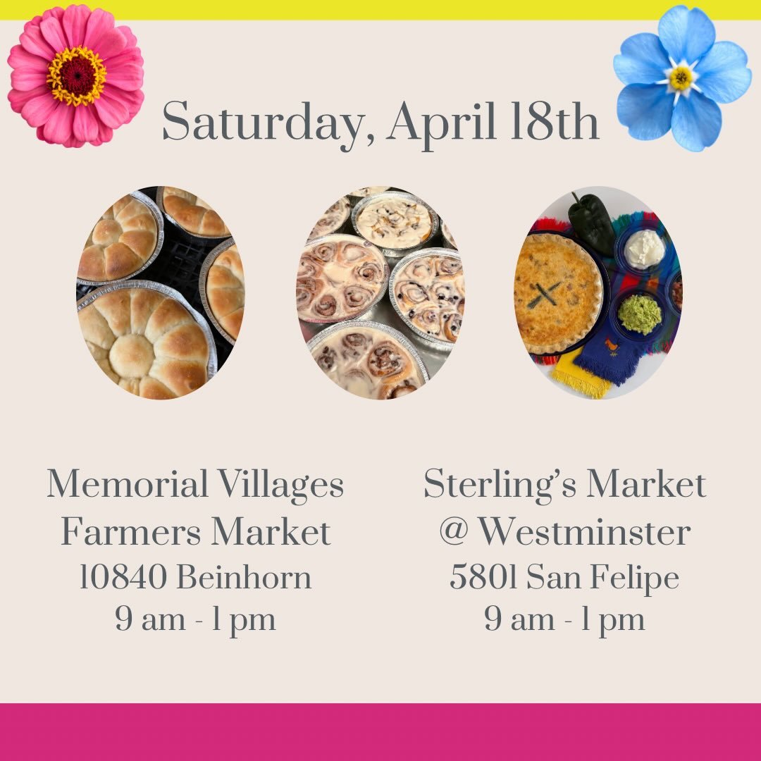 It&rsquo;s Saturday! No rain until late in the day! So get outside and some see us! We will have all of the goods! See you there!

#sweetrockinrolls #houstoncinnamonrolls #orangerolls #kolache #quiche
