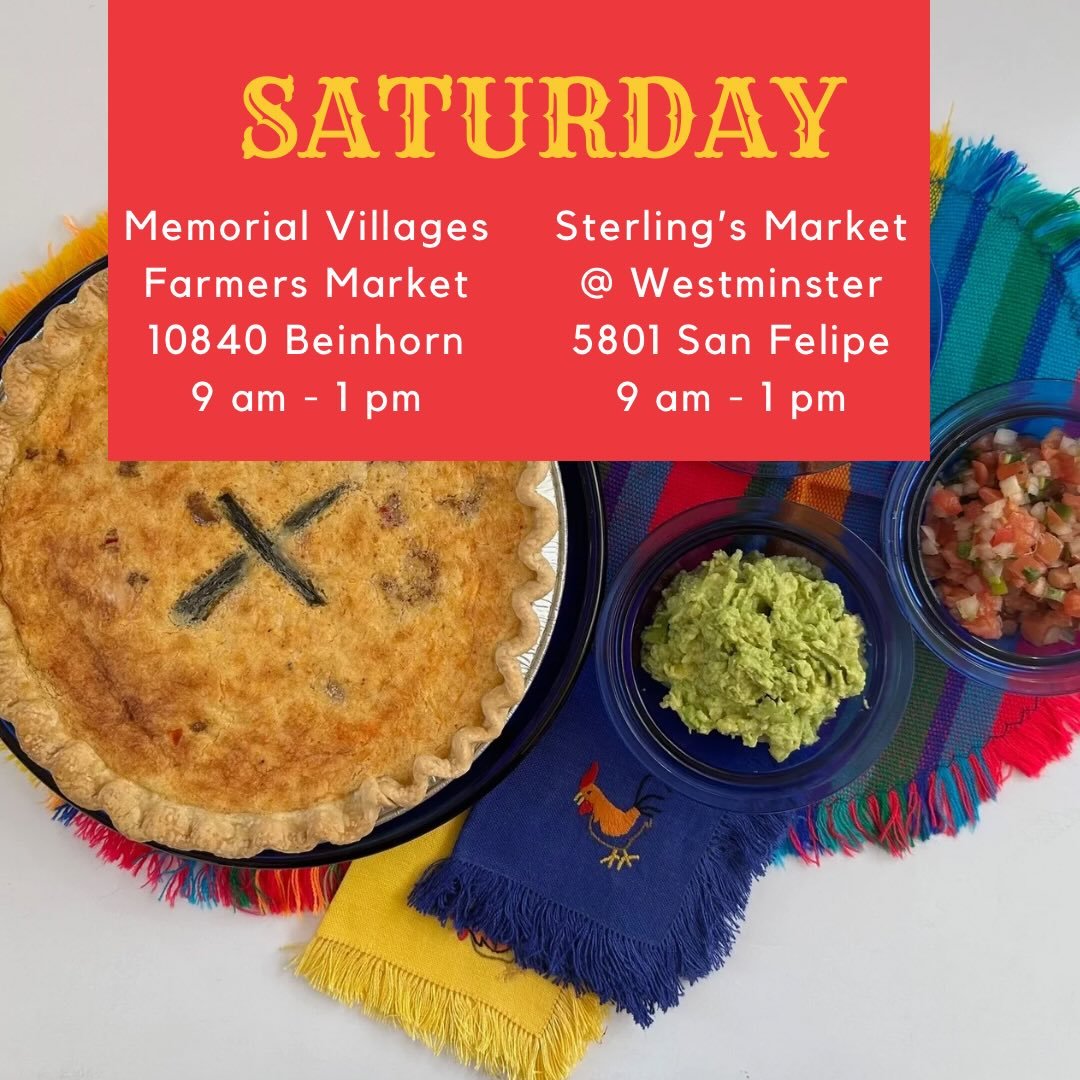 Cinco de Mayo is 3 days away! Come grab a Mexican Chorizo Quiche! And we have Key Lime Pie and Sausage, Cheese, Jalape&ntilde;o kolaches too! Oh so yummy! We will have all our yummy stuff at the markets! And to top it off, it is going to be cool and 