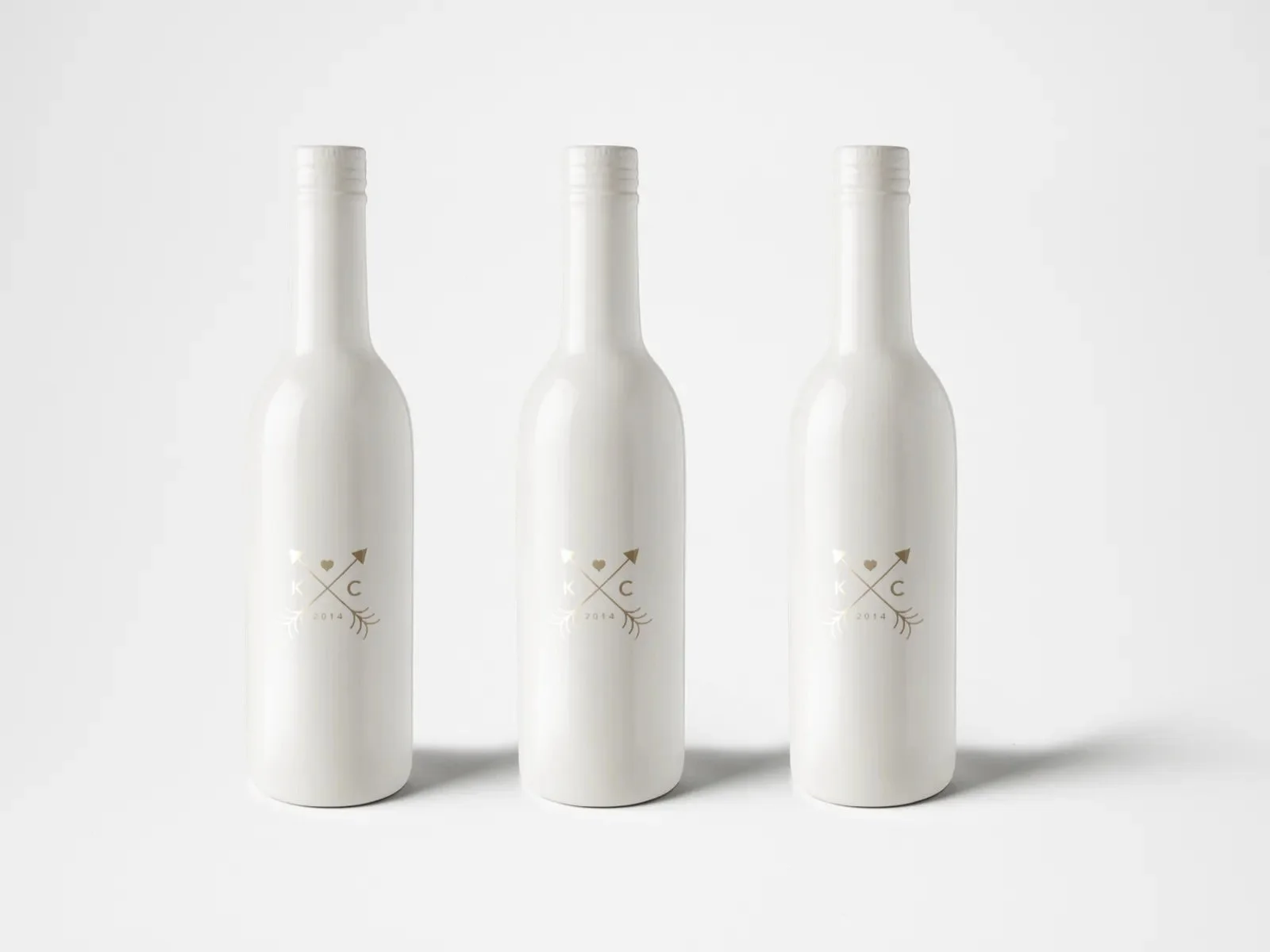 K + C Wedding Bottles