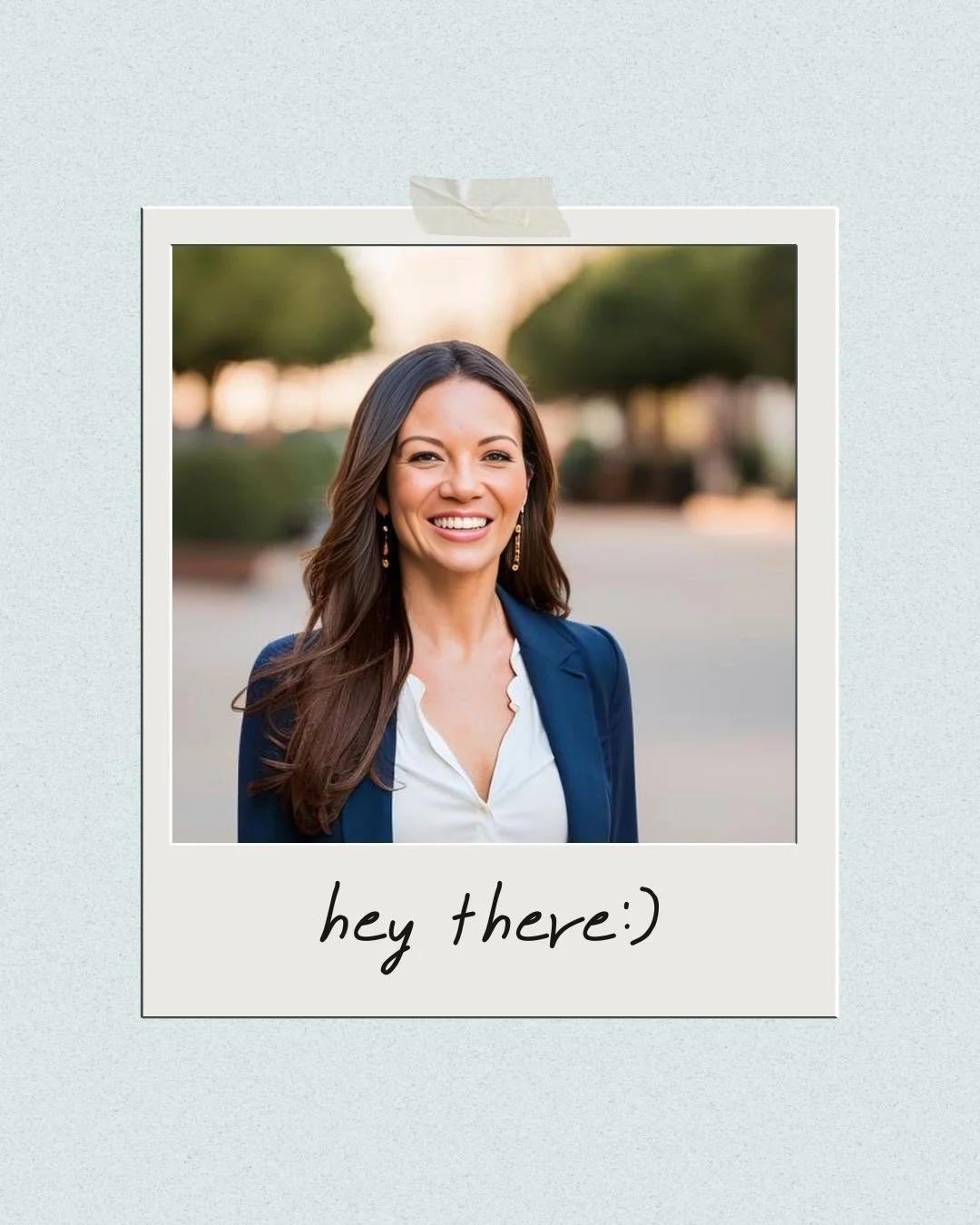 web designer valerie in navy blazer saying hello