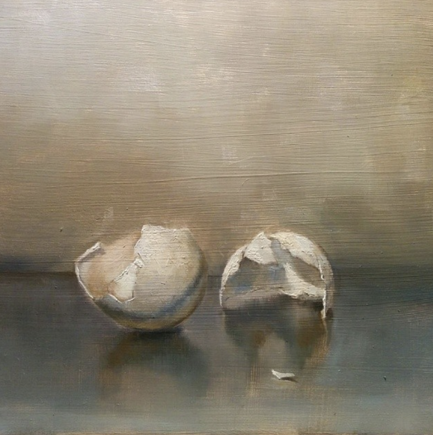 Egg Shells. Oil on Wood Panel. 2012. 6" x 5" (sold)