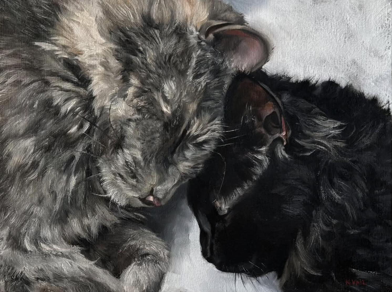 Winnie and Onyx (commission). 2025. Oil on Canvas. 12" x 9"