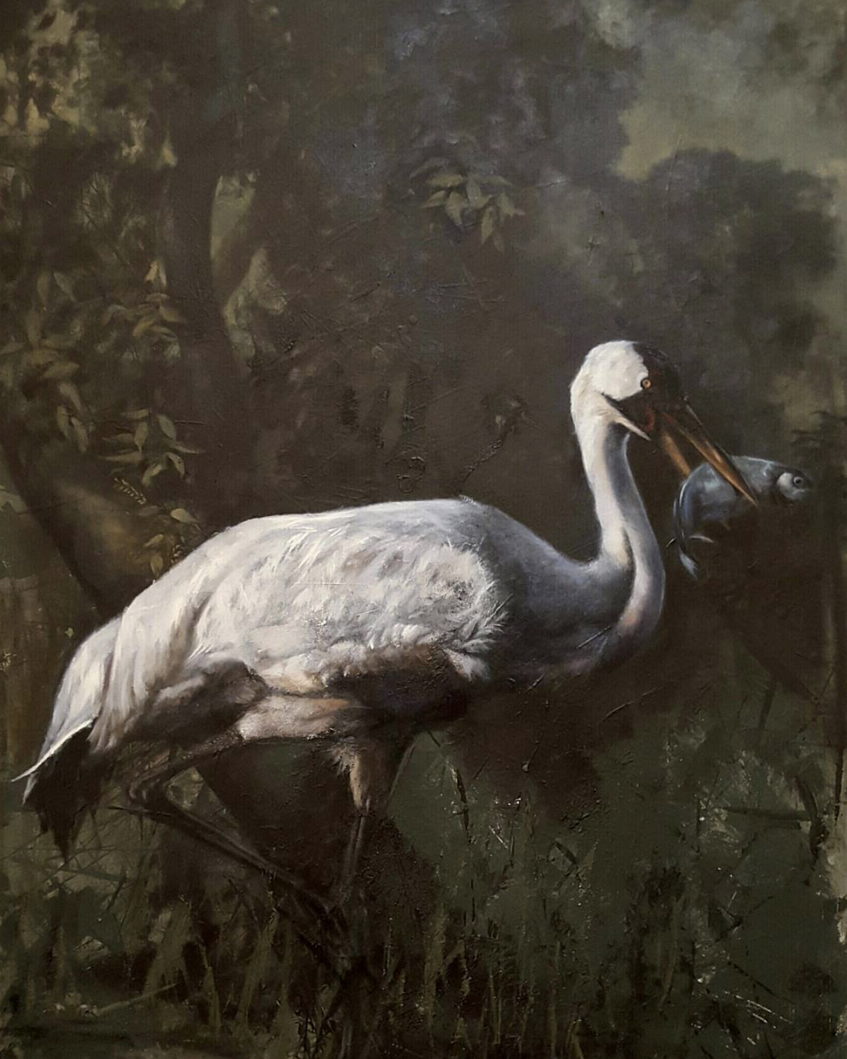 Swallowing the Backbone. Oil on Canvas. 2018. 36" x 48" (sold)