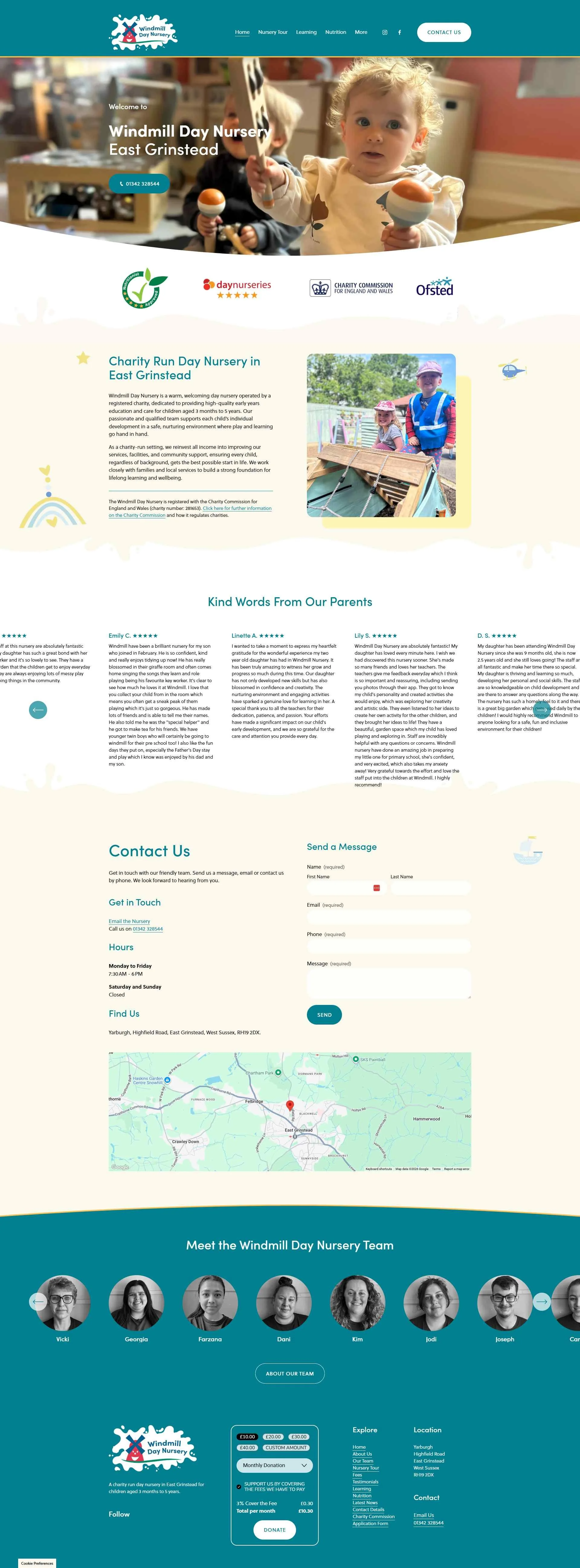 Windmill Day Nursery East Grinstead West Sussex Website Design