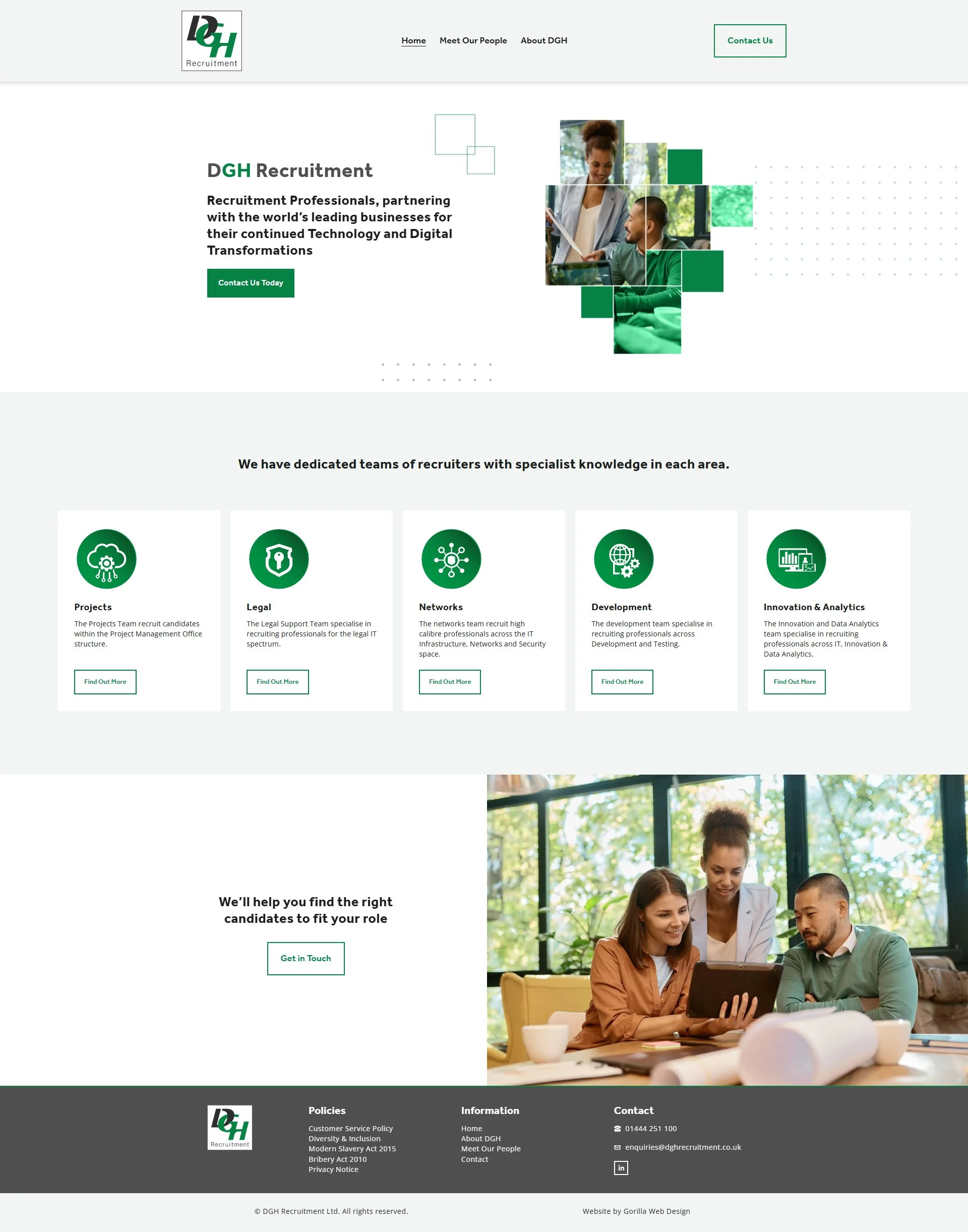 DGH Recruitment, Burgess Hill website design preview