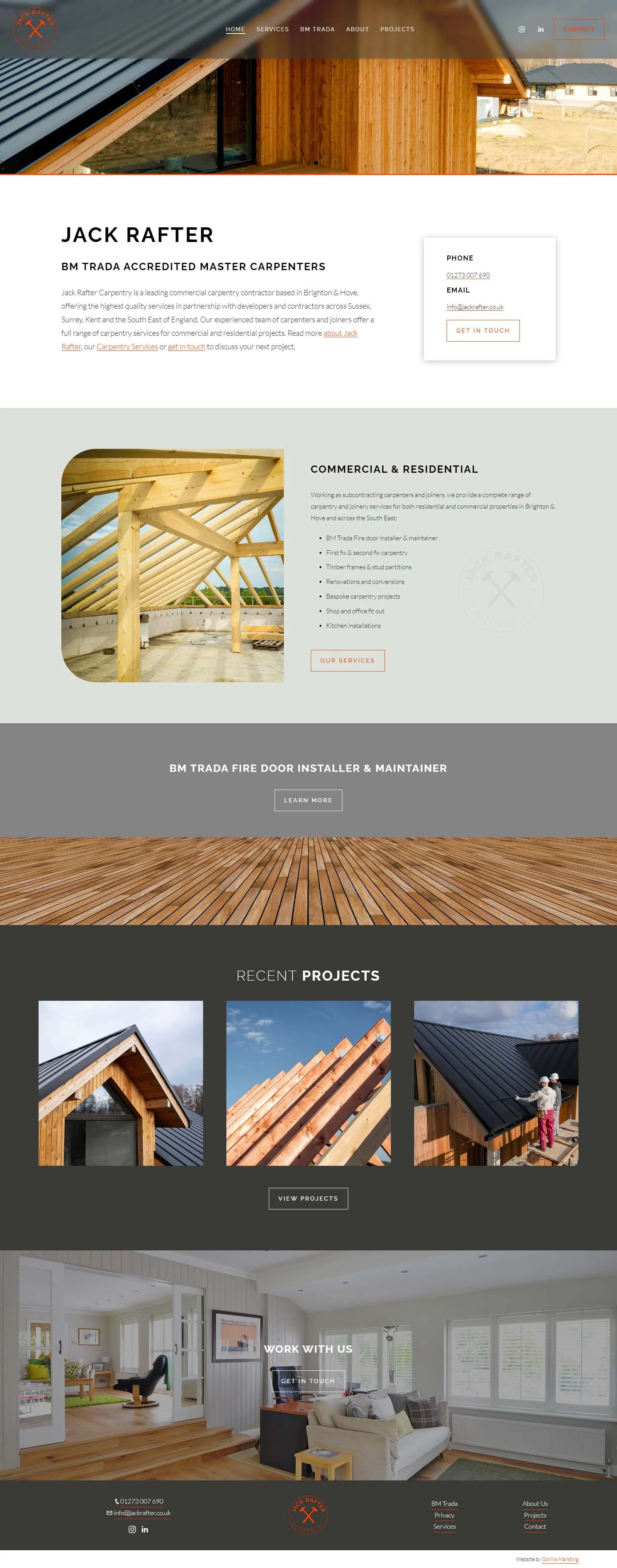 Jack Rafter Carpentry site Design Gorilla Marketing