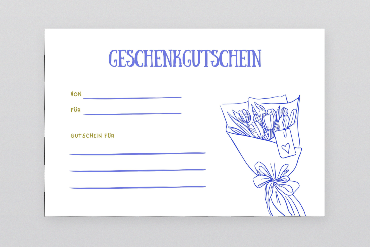 Selbstgebastelte Gutscheinvorlage zum Ausdrucken – druckfertig PDF