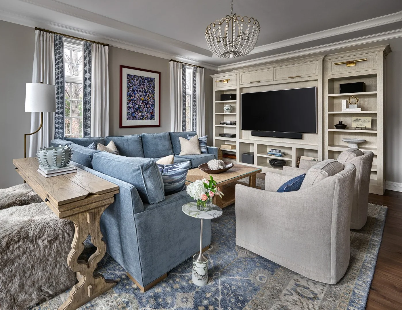 Living room with layered neutrals and natural light