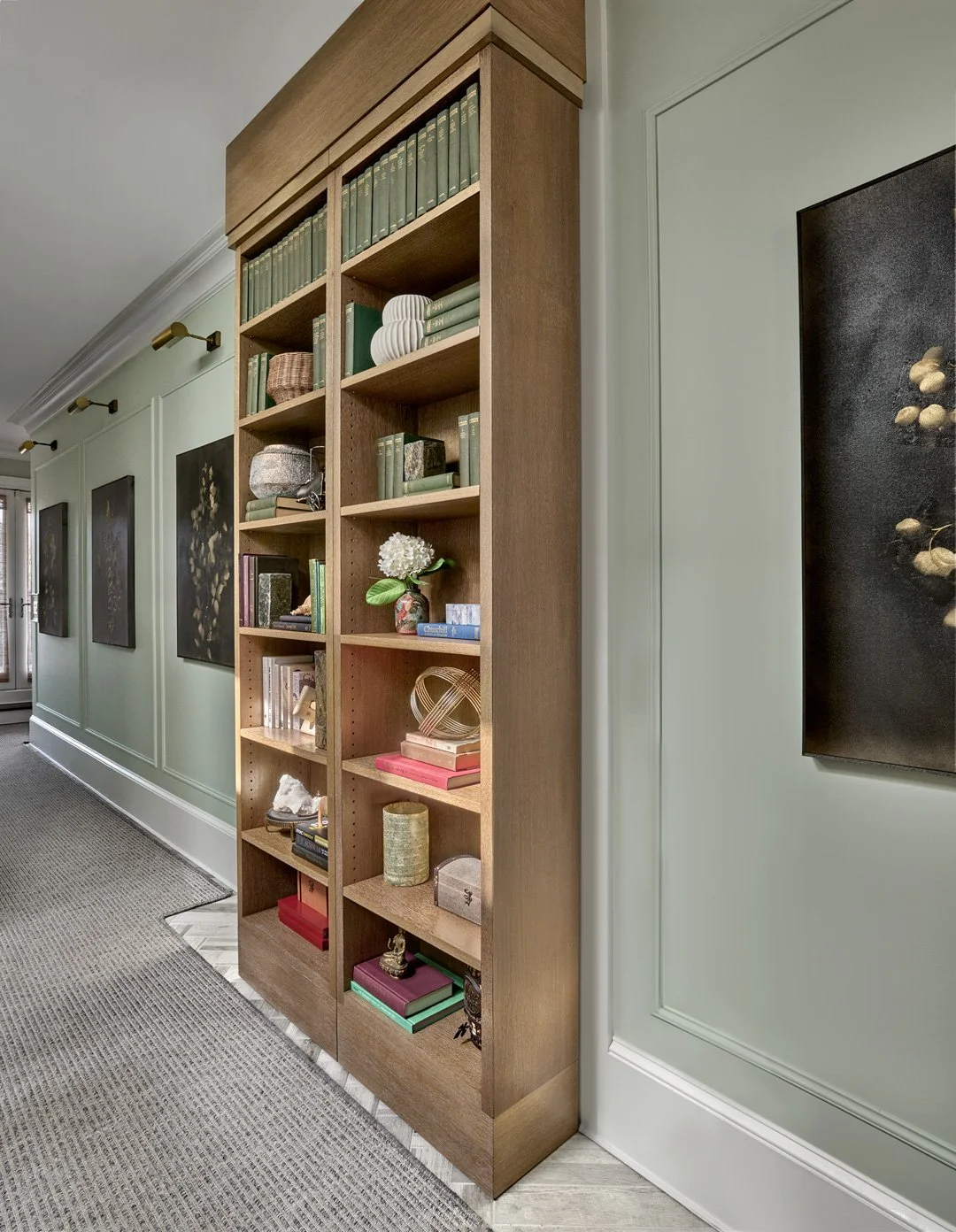 Living room with coffered ceiling