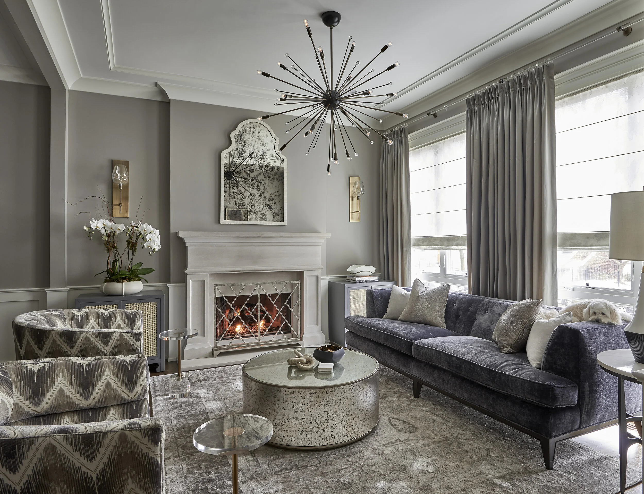 City family home living room in Chicago, Illinois
