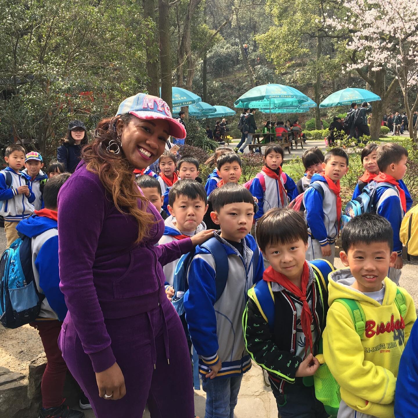 Me in China 🇨🇳 pre-PANDEMIC where I ran into a bunch of school children. Seems like hate isn&rsquo;t an eye 👁 issue meaning we hate what we see, but a heart &hearts;️ issue meaning hate what we feel inside. #stopasianhate &amp; have a heart &heart