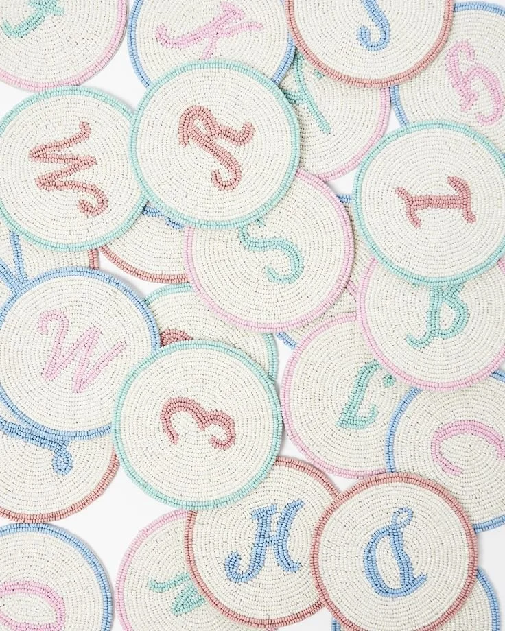 Beaded Alphabet Coaster, £6.50, Oliver Bonas