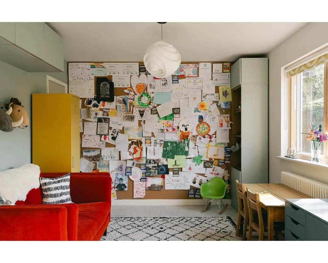 This is the playroom from my Great Chesterford project which we shot back in March (feels like yesterday!!)

The room is straight off the open plan kitchen/diner, so we used these colourful doors (slide 2) to guide the transition from family space to