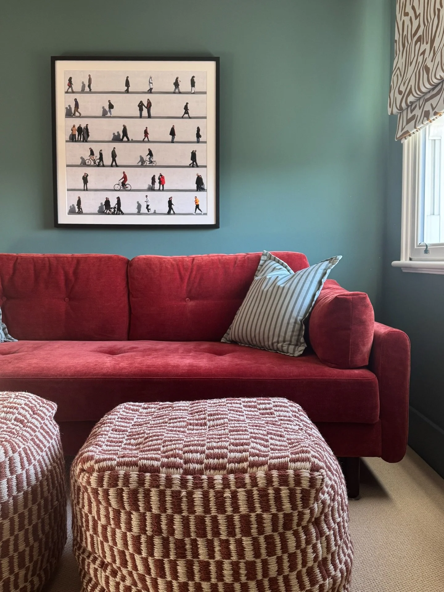 One of my favourite colour combinations! 

This project was completed at the end of last year, turning this un-used loft conversion into a multi-functional second living room / guest room. 

Sofa beds are notoriously uncomfortable but Swyft are the b