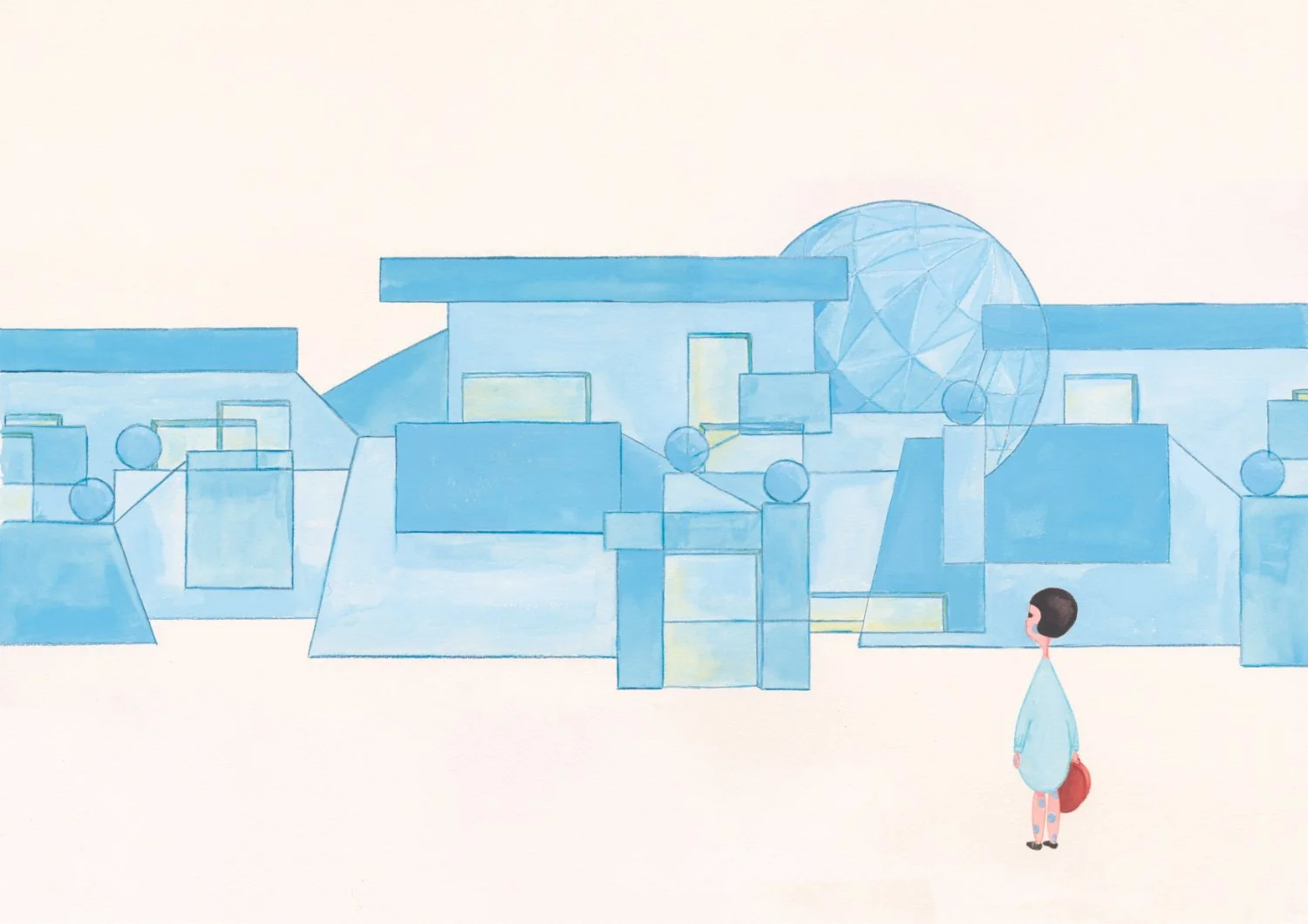 Illustration jeunesse de Maggie arrivant à l’hôpital – dessin fait à la main, scène sensible et poétique