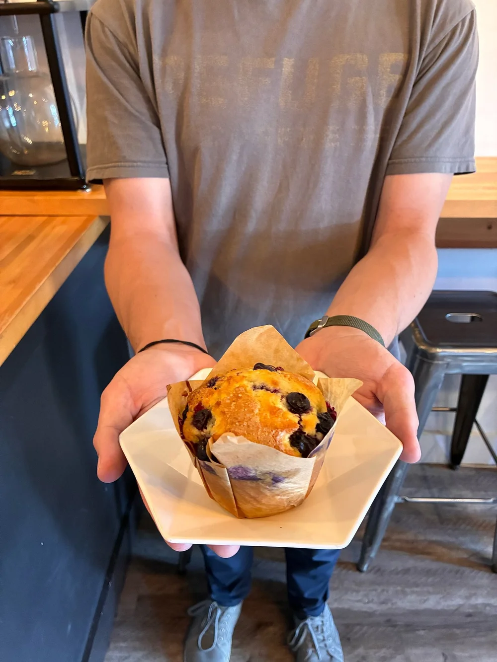 The proper thing to do with your freshly baked Lemon Blueberry Muffin. 

See you soon Fairhope 

#specialtycoffee #localbakery #localcoffee #fairhopealabama