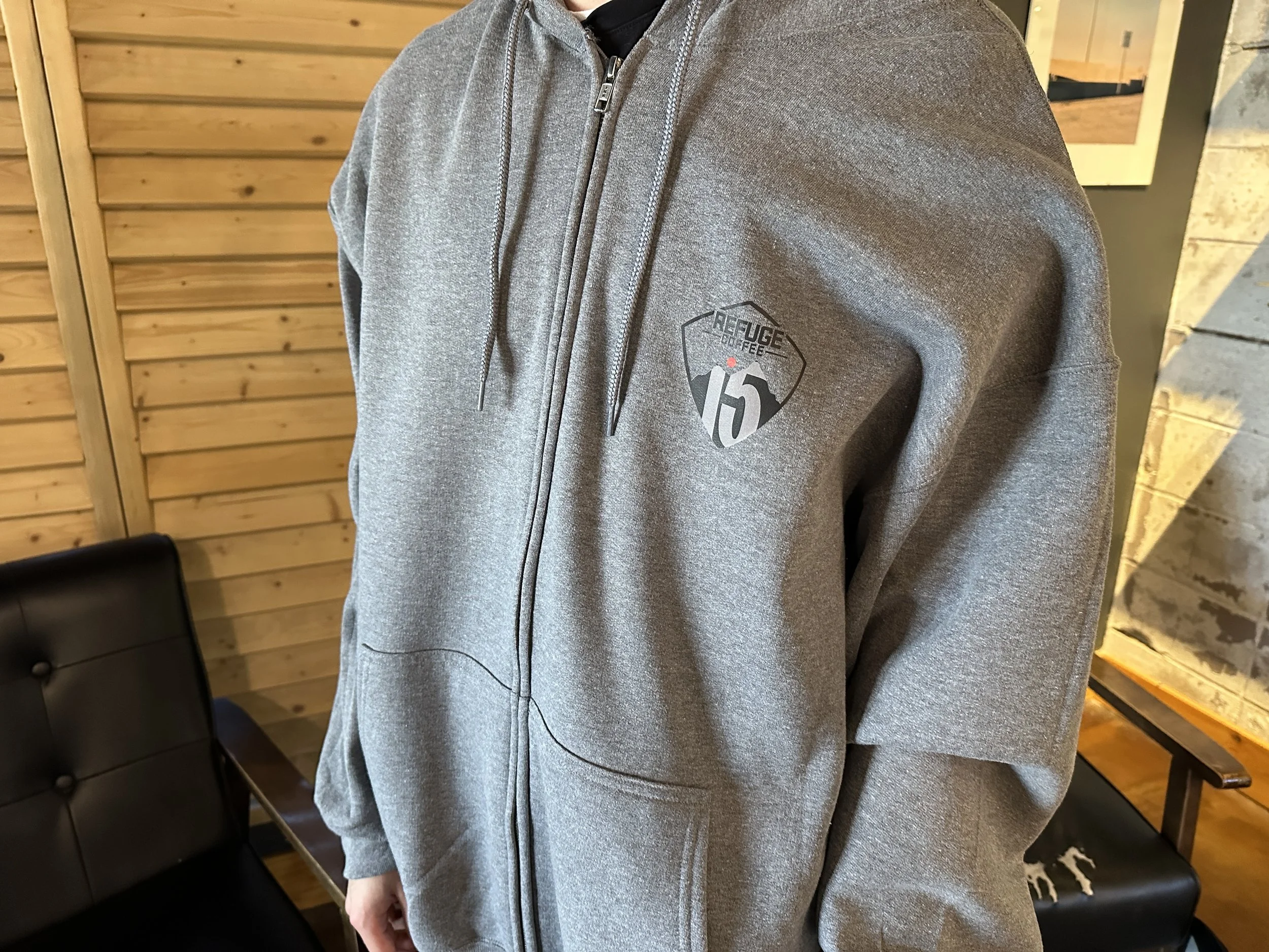 Refuge anniversary hoodie front zip up.jpeg
