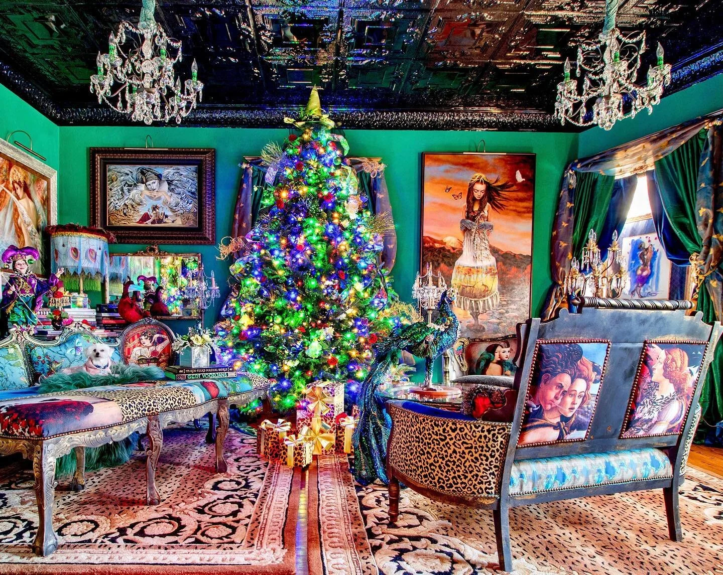 Trust me. The tree is bigger than it looks & the only reason we were able to stand it up is b/c we wacked a chunk off the trunk with a chainsaw. Those who saw stories last weekend know that in our infinite wisdom we executed this ACT OF SUPREME D