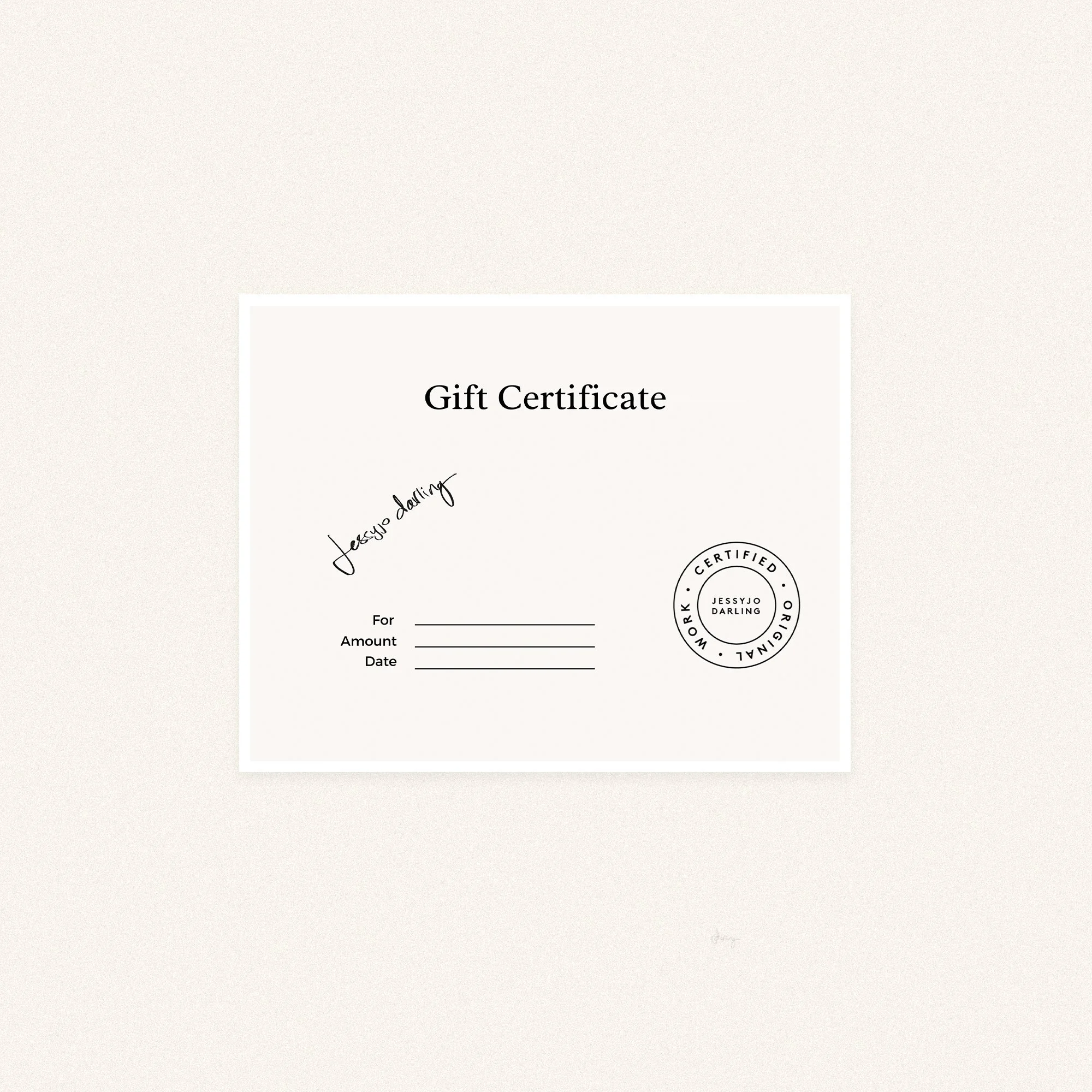 Jessyjo Darling Gift Certificate