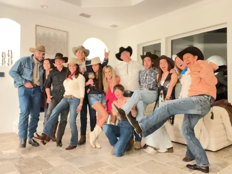 Team enjoying a line dance lesson at an Austin corporate event